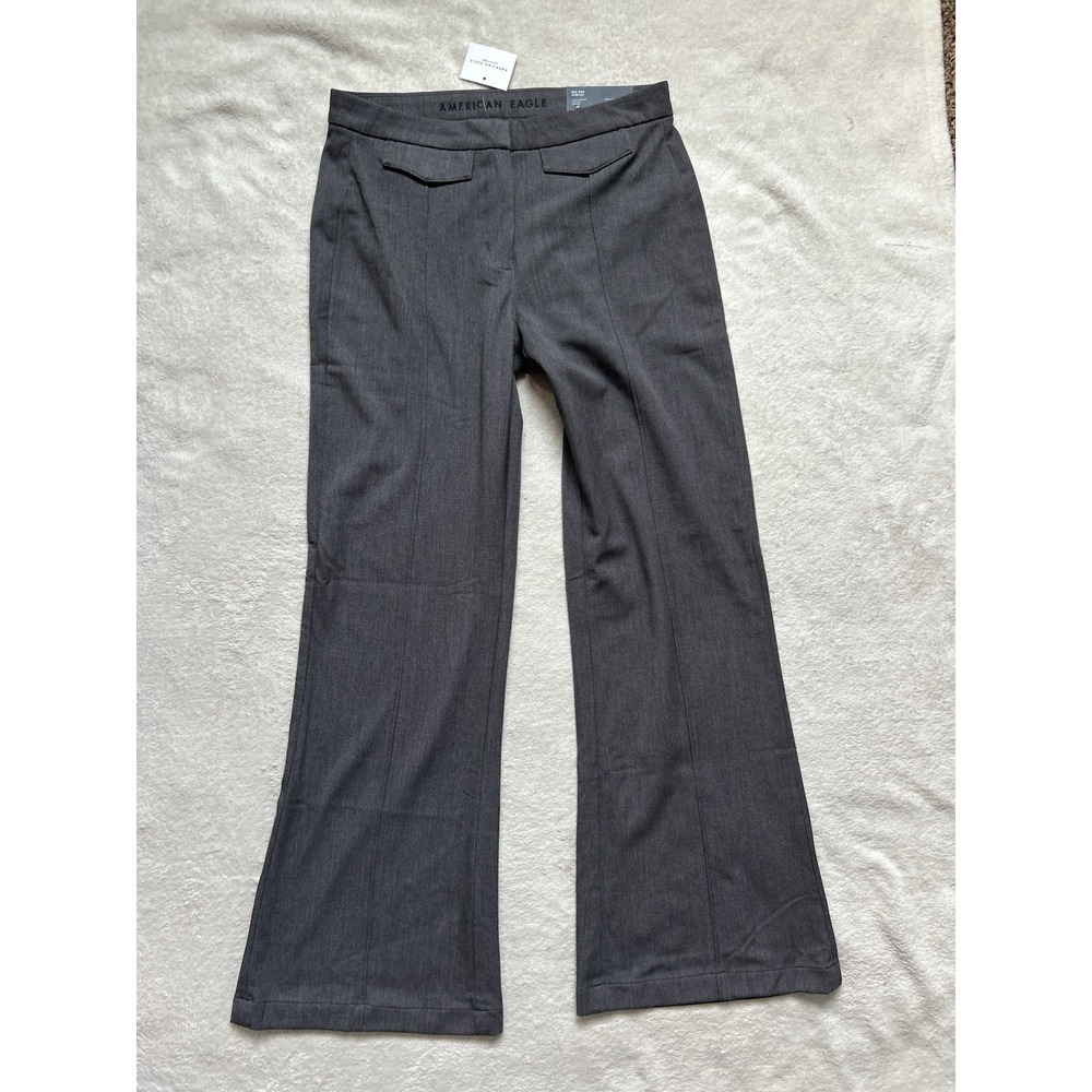 American Eagle Gray Flare Trouser Sz2 Classic Career Office Capsule Y2K AE